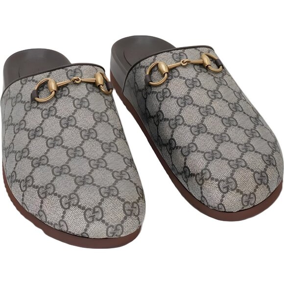 Gucci GG Supreme Horsebit Mules Loafers Women’s Slip-On Flats EU 42 - Picture 1 of 6